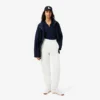 3D Rib Knit Polo Collar Merino Wool Sweater