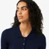 3D Rib Knit Polo Collar Merino Wool Sweater