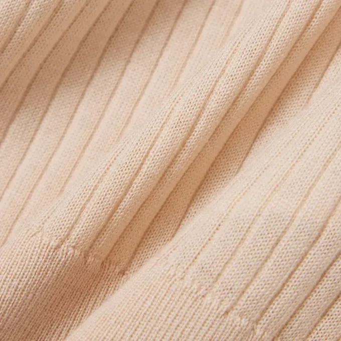 3D Rib Knit Polo Collar Merino Wool Sweater