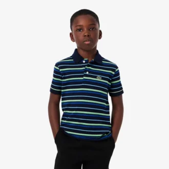 Boys’ Contrast Stripe Petit Piqua Polo