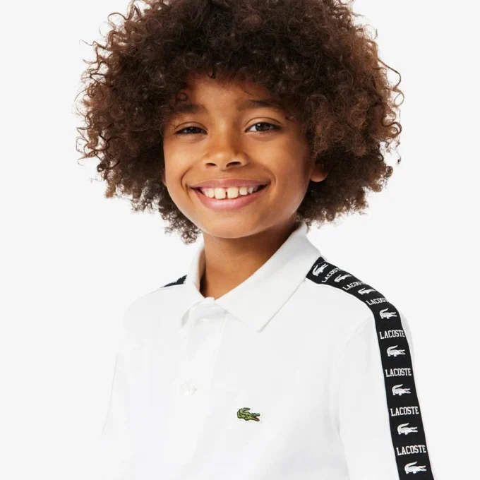 Branded Stripe Cotton Pima Polo Shirt