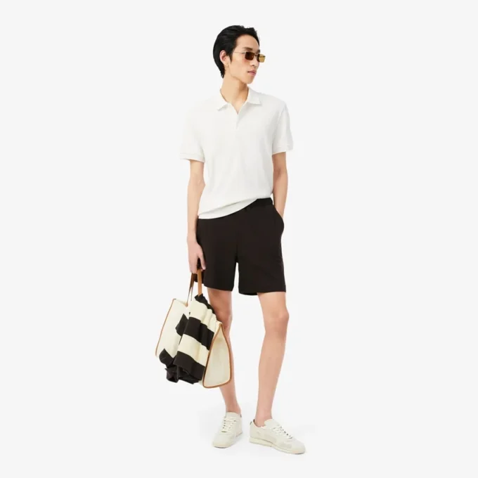 Classic Fit Ribbed Knit Polo