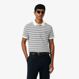 Classic Fit Striped Petit Piqua Polo