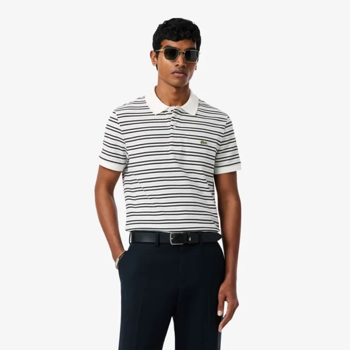 Classic Fit Striped Petit Piqua Polo