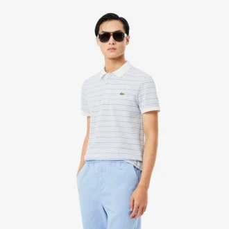 Classic Fit Striped Petit Piqua Polo