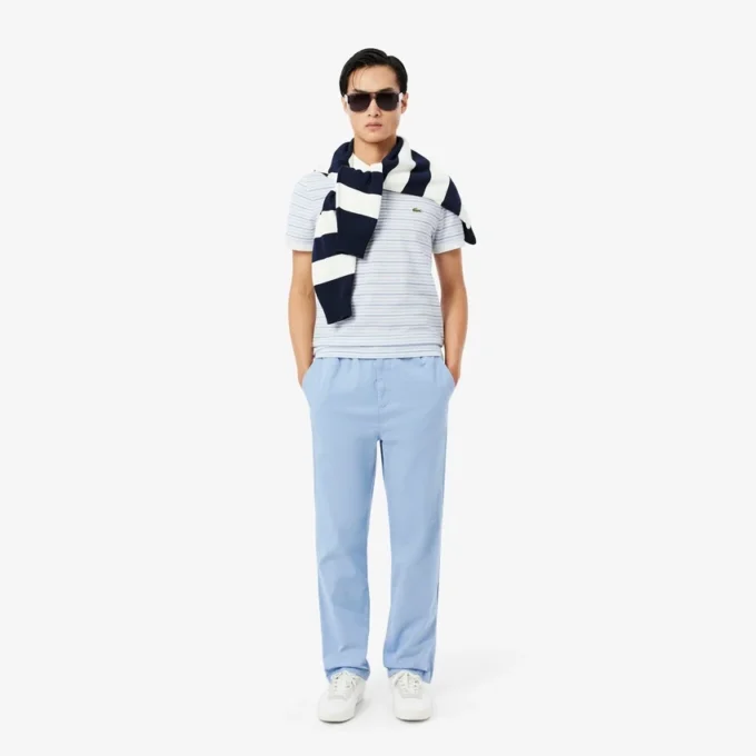 Classic Fit Striped Petit Piqua Polo