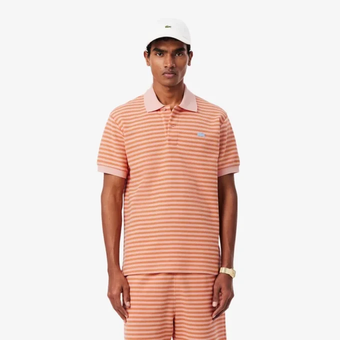 Classic Fit Textured Striped Polo