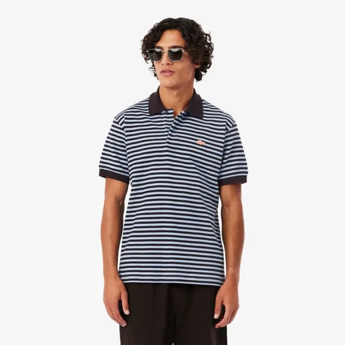 Classic Fit Textured Striped Polo