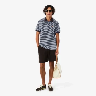 Classic Fit Textured Striped Polo