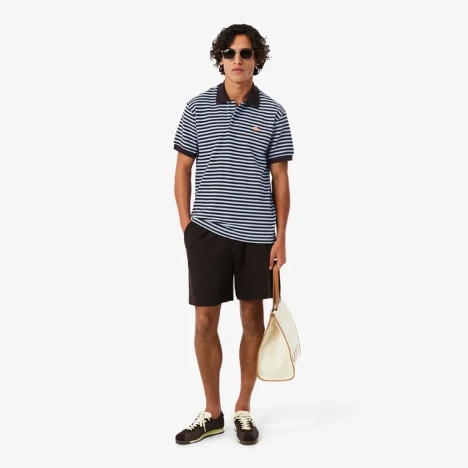Classic Fit Textured Striped Polo
