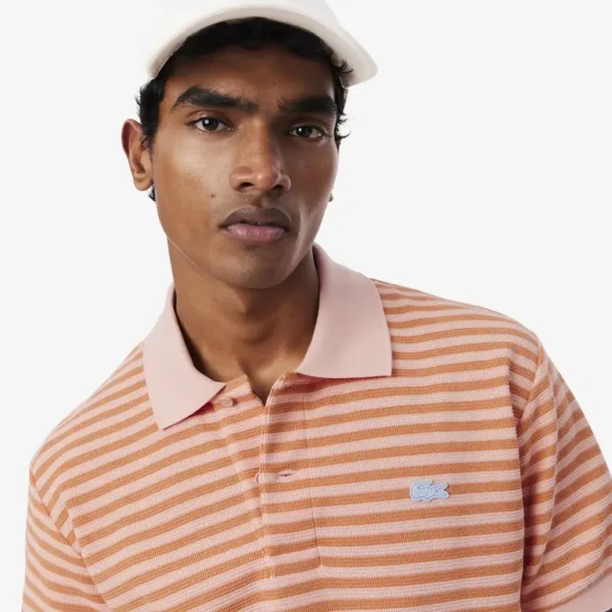 Classic Fit Textured Striped Polo