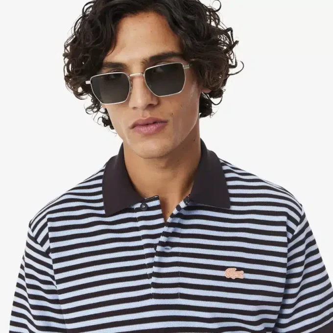 Classic Fit Textured Striped Polo