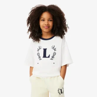 Contrast Badge Cotton T-Shirt