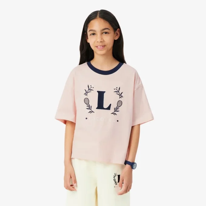 Contrast Badge Cotton T-Shirt