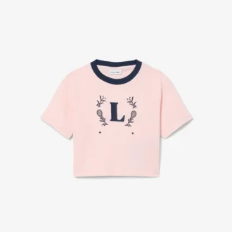 Contrast Badge Cotton T-Shirt