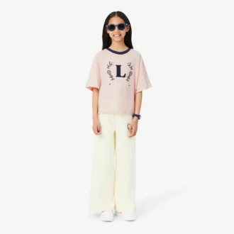 Contrast Badge Cotton T-Shirt