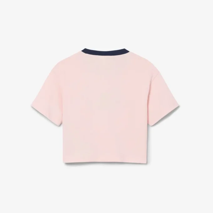Contrast Badge Cotton T-Shirt