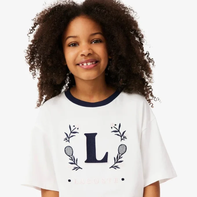 Contrast Badge Cotton T-Shirt