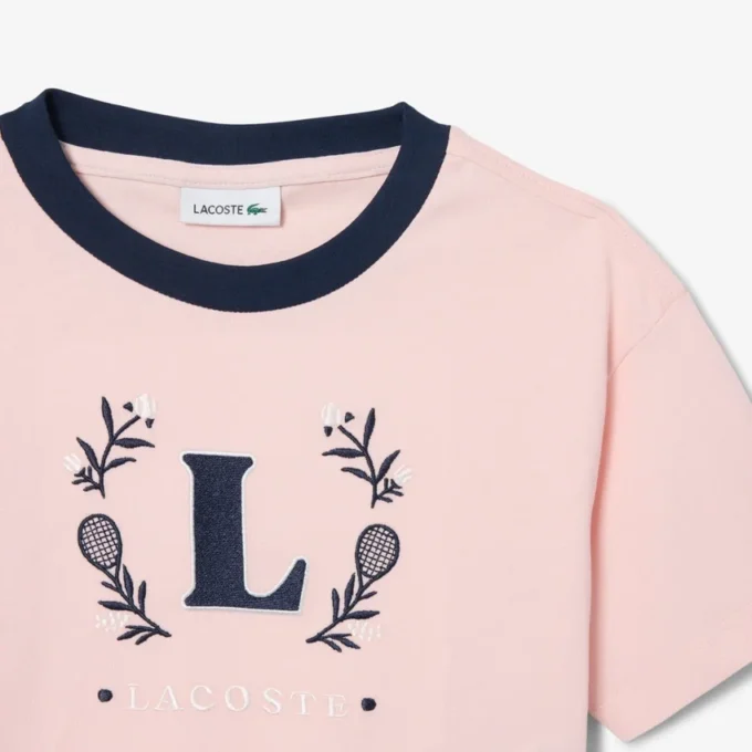 Contrast Badge Cotton T-Shirt