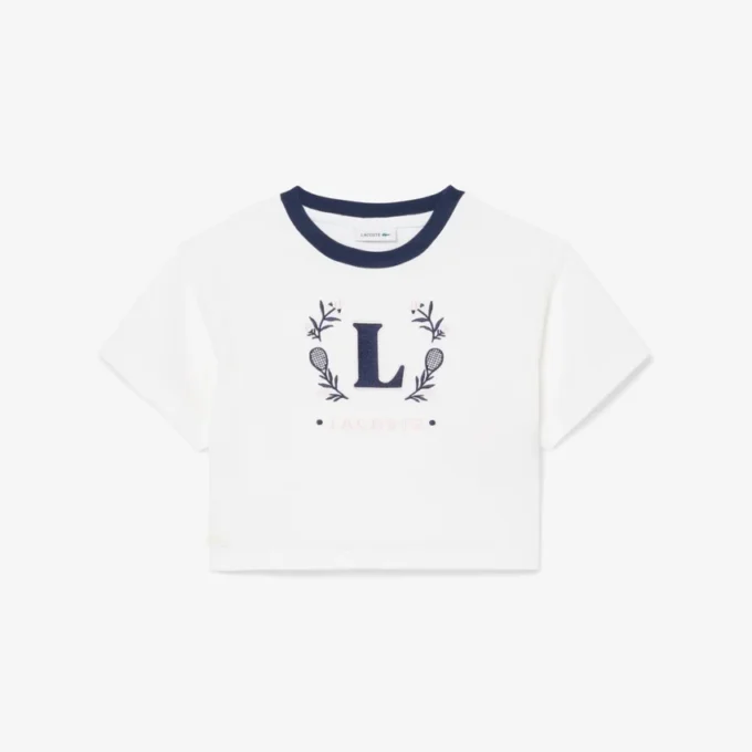 Contrast Badge Cotton T-Shirt