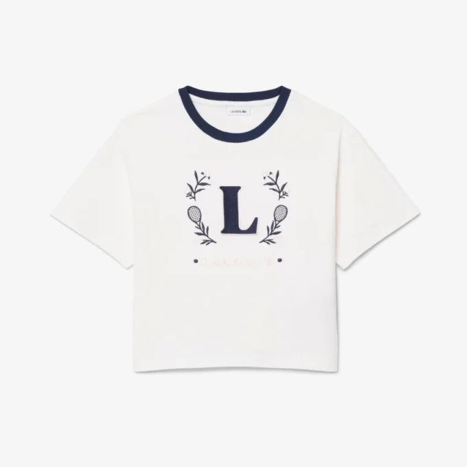 Contrast Badge Cotton T-Shirt