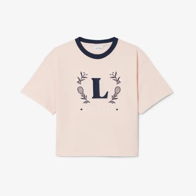Contrast Badge Cotton T-Shirt