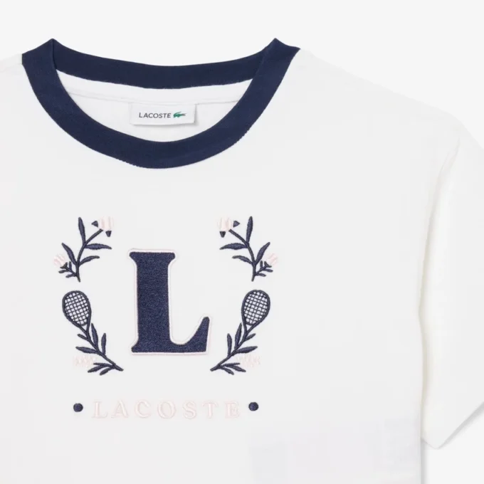 Contrast Badge Cotton T-Shirt