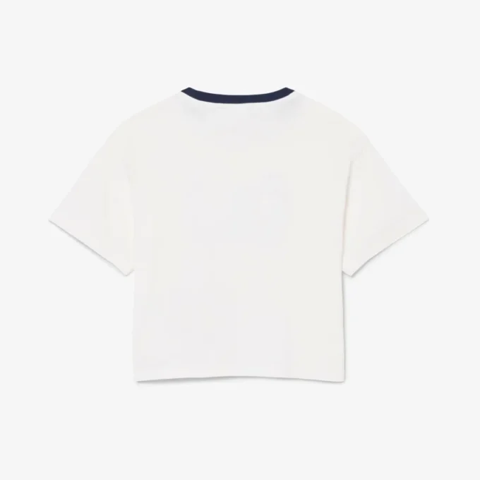 Contrast Badge Cotton T-Shirt