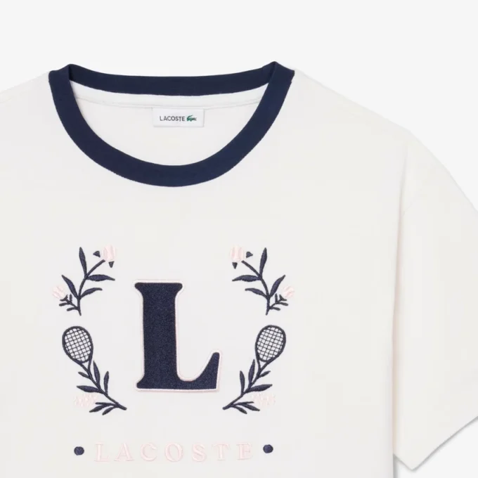 Contrast Badge Cotton T-Shirt