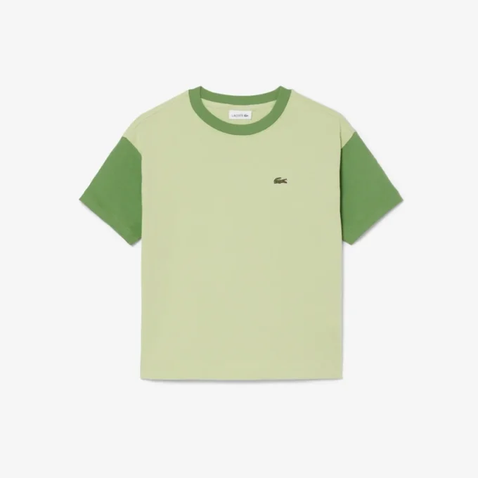 Contrast Trim Cotton T-Shirt