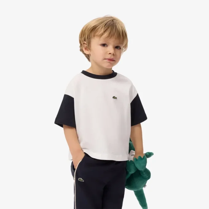 Contrast Trim Cotton T-Shirt