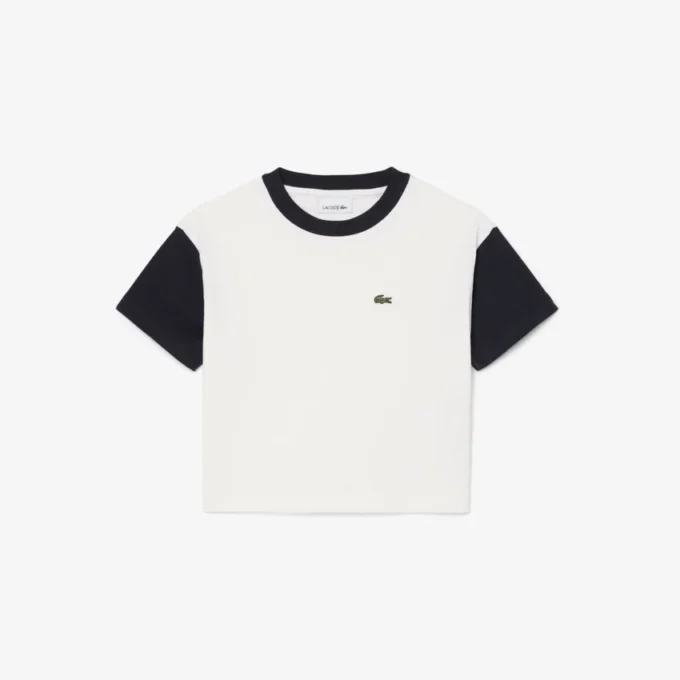 Contrast Trim Cotton T-Shirt