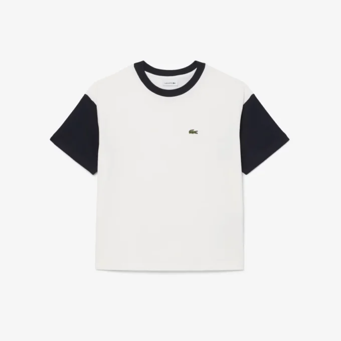 Contrast Trim Cotton T-Shirt