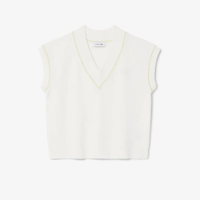 Cotton Blend V-Neck Sleeveless Sweater Vest