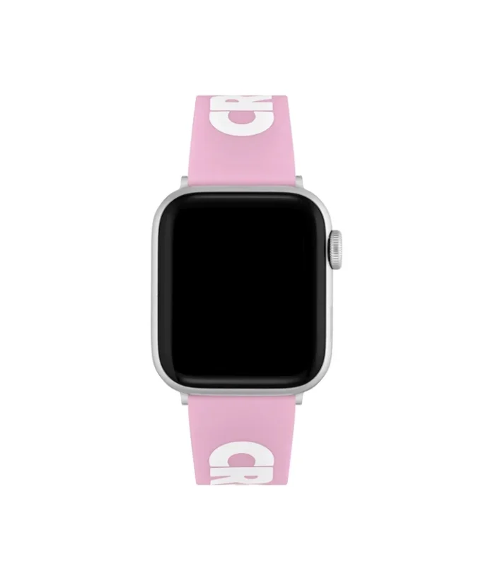 Croc Print Pink Silicone Apple Watch Strap
