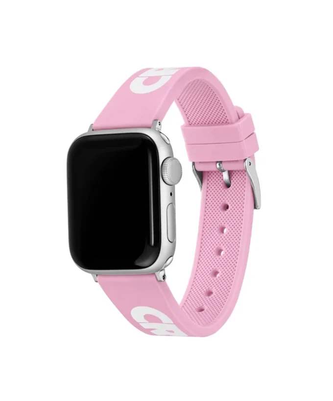 Croc Print Pink Silicone Apple Watch Strap