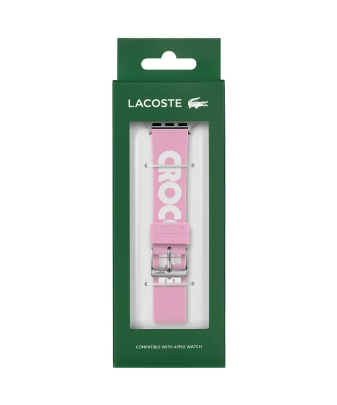 Croc Print Pink Silicone Apple Watch Strap