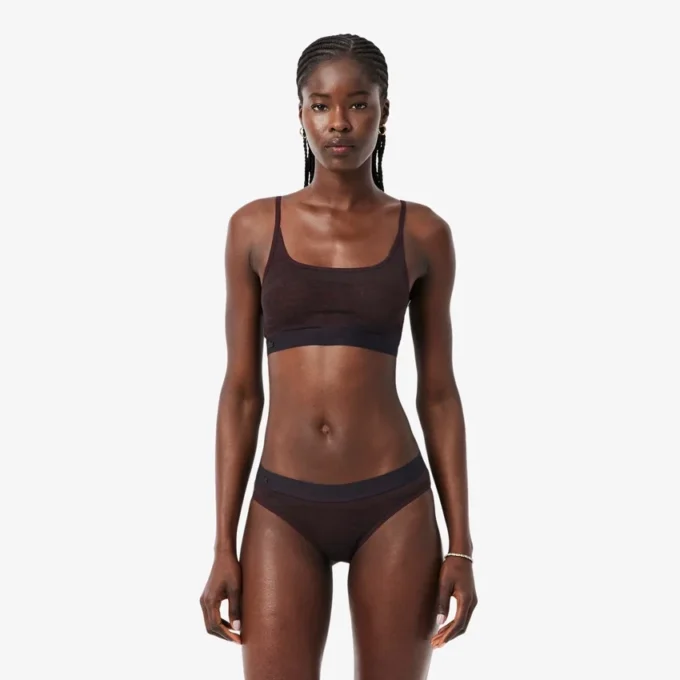 Crocodile Accent Mesh Bralette