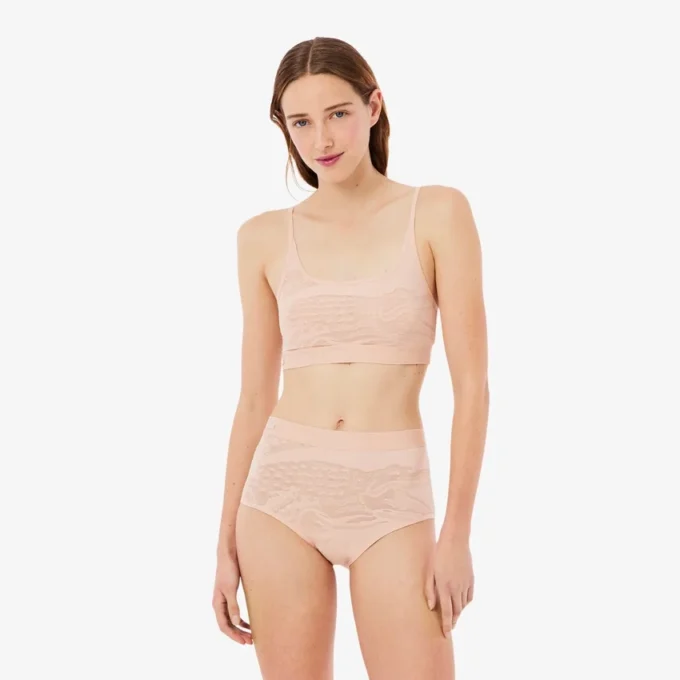 Crocodile Accent Mesh Bralette