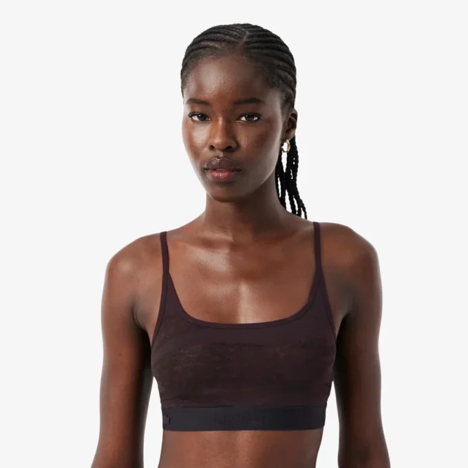 Crocodile Accent Mesh Bralette