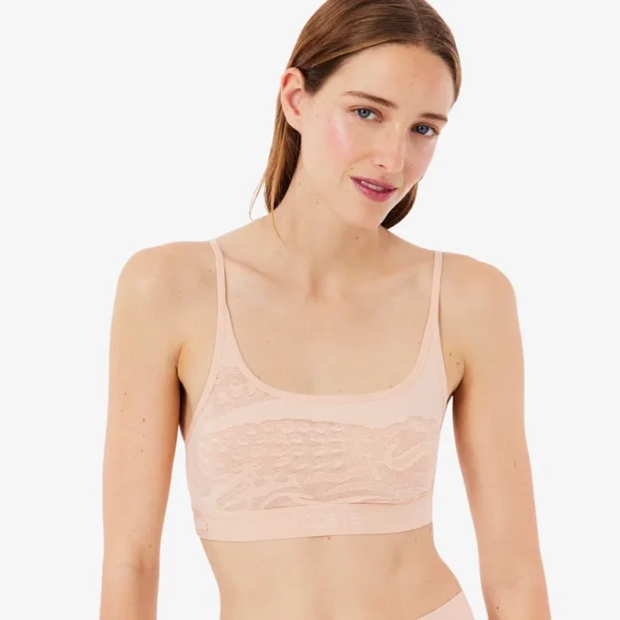 Crocodile Accent Mesh Bralette