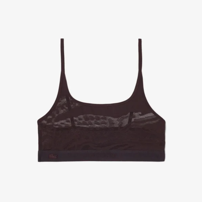 Crocodile Accent Mesh Bralette