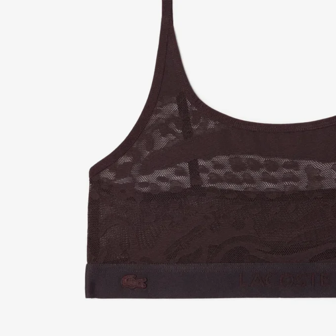 Crocodile Accent Mesh Bralette