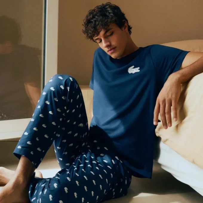 Crocodile Print Cotton Pajama Set