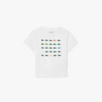 Crocodile Print Cotton T-Shirt
