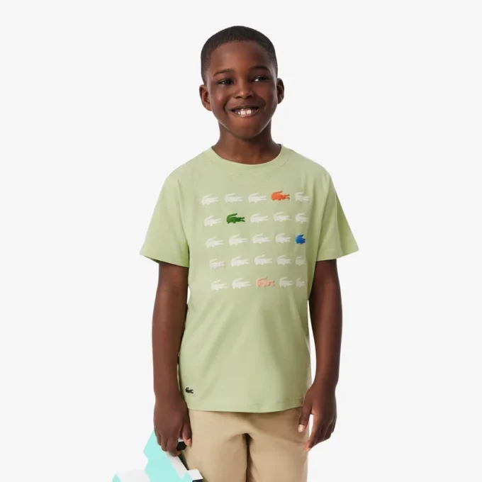 Crocodile Print Cotton T-Shirt