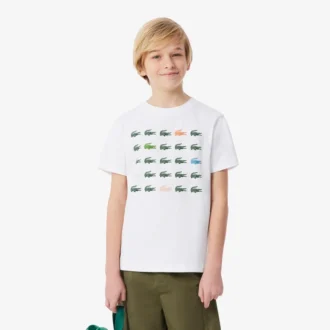 Crocodile Print Cotton T-Shirt