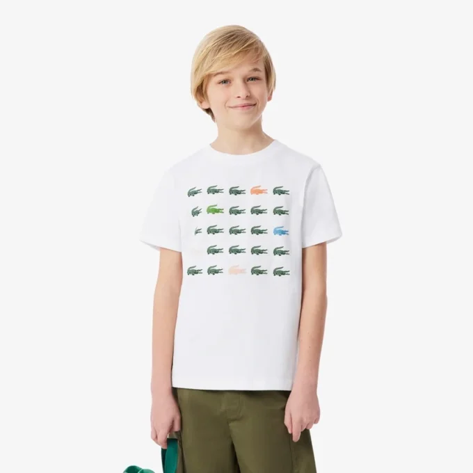 Crocodile Print Cotton T-Shirt