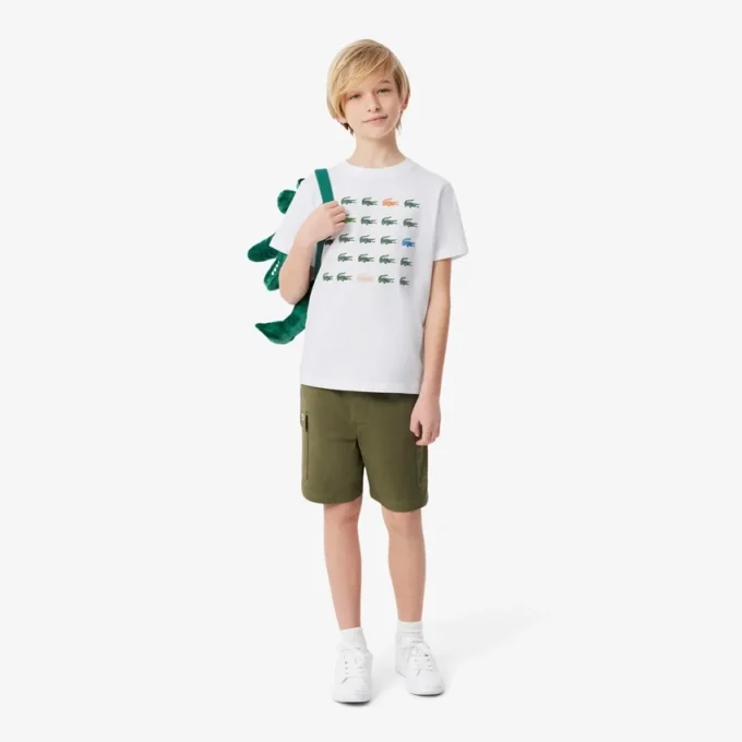 Crocodile Print Cotton T-Shirt