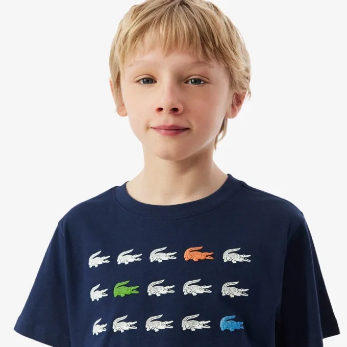 Crocodile Print Cotton T-Shirt